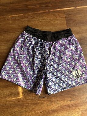 Baseball lifestyle 101 boys Purple ghost with bat Pattern Athletic Shorts YM